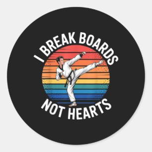 Break Boards Not Hearts Training Sparring Classic Round Sticker