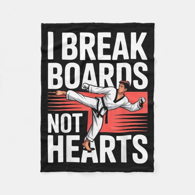 Break Boards Not Hearts Training Sparring Fleece Blanket (Front)