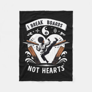 Break Boards Not Hearts Training Sparring Fleece Blanket