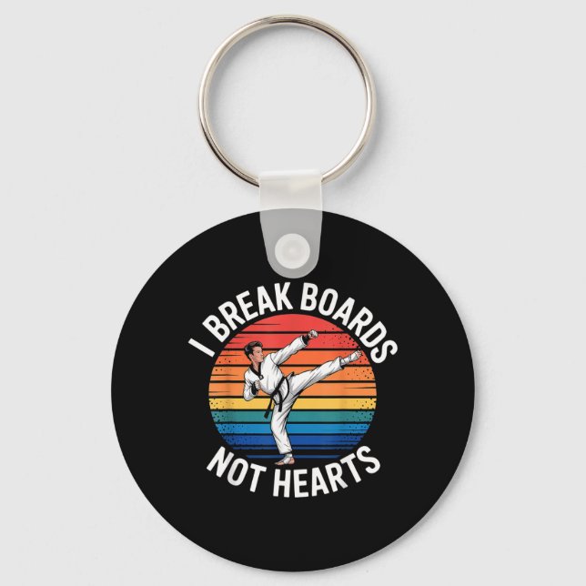 Break Boards Not Hearts Training Sparring Key Ring (Front)