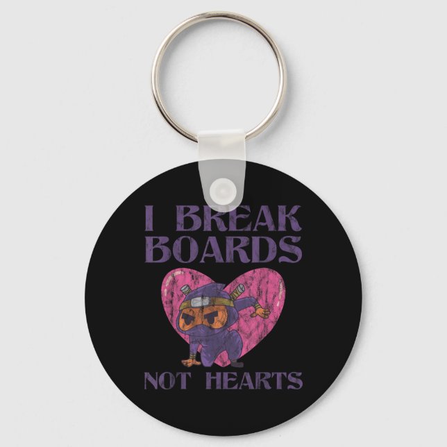 Break Boards Not Hearts Training Sparring Key Ring (Front)
