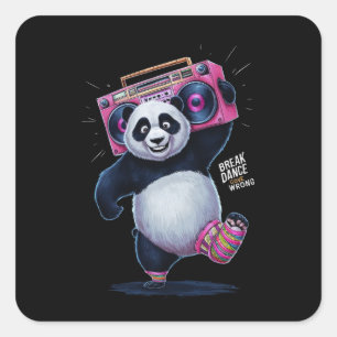 'BREAK DANCE' and 'GONE WRONG Square Sticker