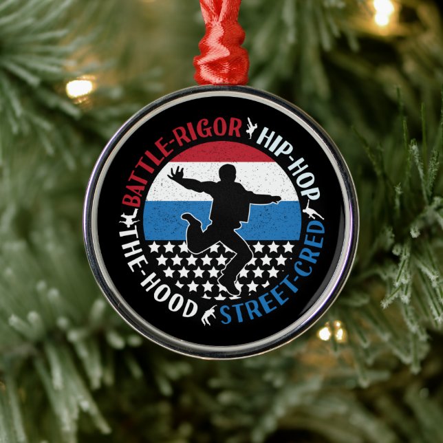 Break Dance Breakdancing Hip-Hop Boy Metal Ornament (Tree)