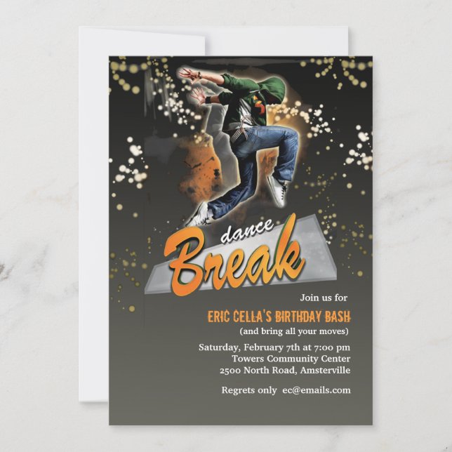 Break Dance Invitation (Front)