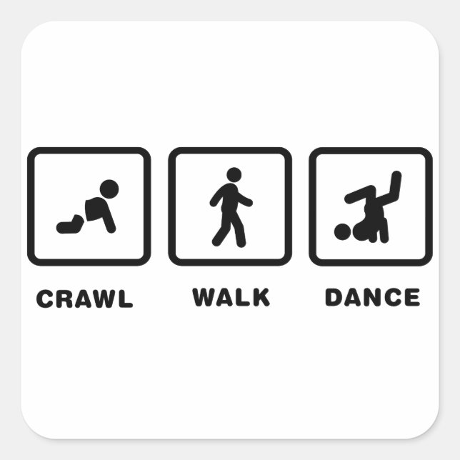 Break Dance Square Sticker (Front)