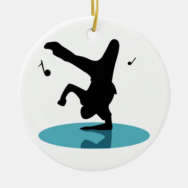 Break Dancer Ceramic Ornament (Front)