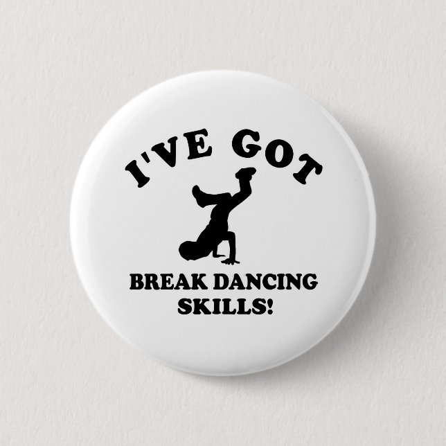 Break dancing designs 6 cm round badge (Front)