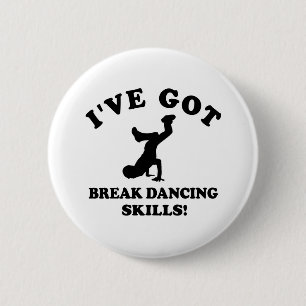 Break dancing designs 6 cm round badge