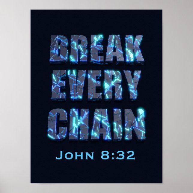 Break every chain christian freedom Bible verse Poster (Front)