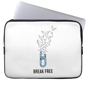 Break Free Inspirational Quote Design Laptop Sleeve