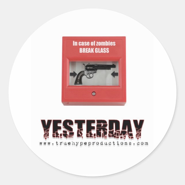 Break Glass Classic Round Sticker (Front)