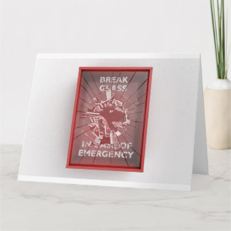 Break In Case Of Emergency Red Box Card