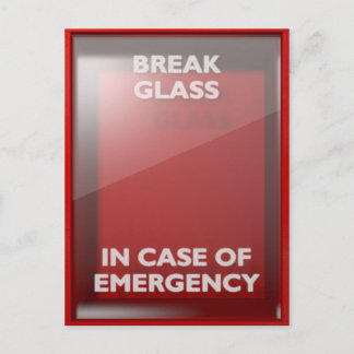 Break In Case Of Emergency Red Box Postcard