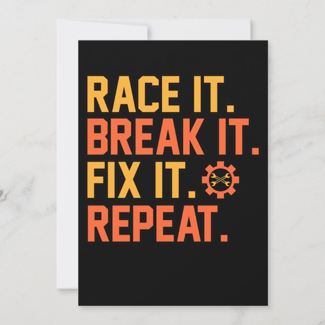Break It Fix It Car Mechanic Auto Mechanics Work Thank You Card (Front)