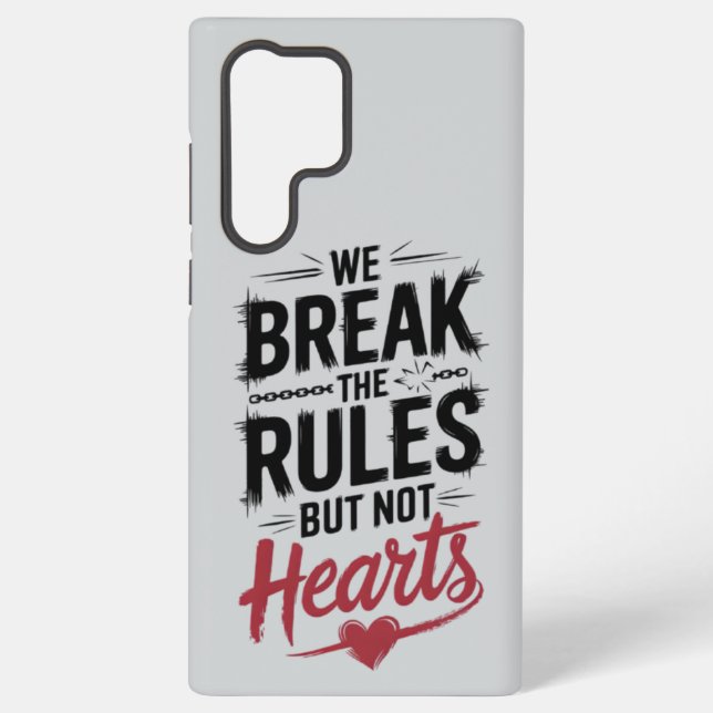 Break Rules, Not Hearts: Bold Phone Case (Back)