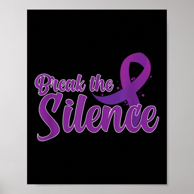 Break Silence Domestic Violence Support Awareness  Poster (Front)