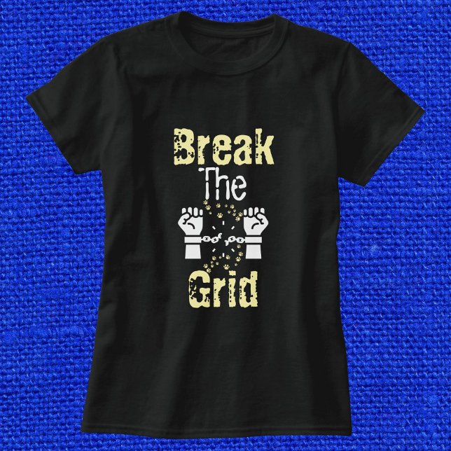 Break The Grid With Cat Paw Personalised Black T-Shirt (Creator Uploaded)