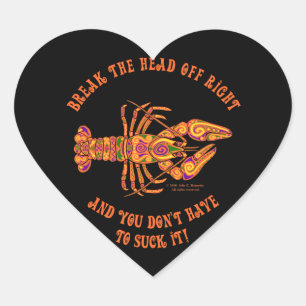Break the Head Crawfish Heart Sticker