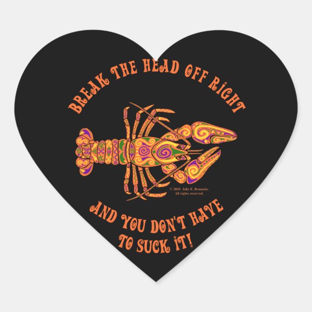 Break the Head Crawfish Heart Sticker (Front)