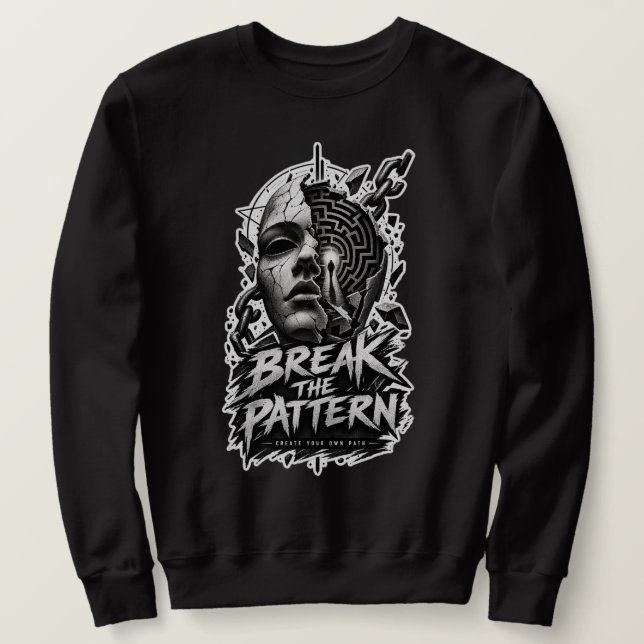 Break The Pattern Monochrome Graphic Sweatshirt |  (Design Front)
