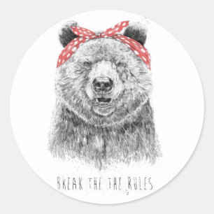 Break the rules classic round sticker