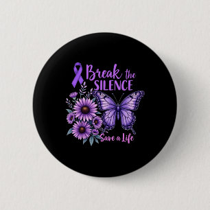 Break The Silence Purple Butterfly Overdose Awaren 6 Cm Round Badge