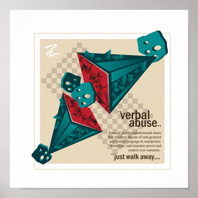 “Break the Silence: Recognising Verbal Abuse”Print Poster (Front)