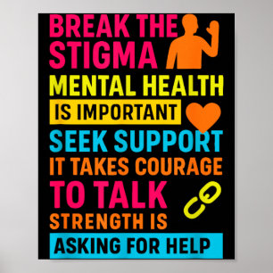 Break The Stigma Mental Health Support Awareness Poster