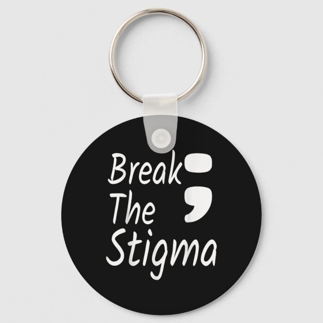Break The Stigma Semicolon Suicide Prevention Awar Key Ring (Front)