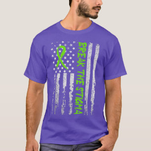 Break The Stigma Tshirt Green Mental Health Awaren