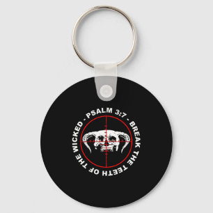 Break the teeth of the wicked psalm 3_7 faith skul key ring