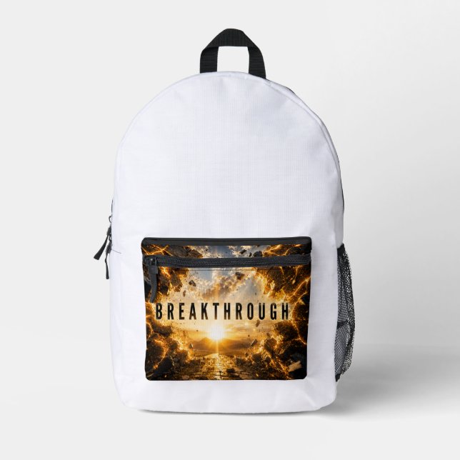 Break Through Those Mental Barriers and Unlock You Printed Backpack (Front)