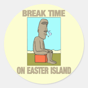 Break time on Easter Island Classic Round Sticker