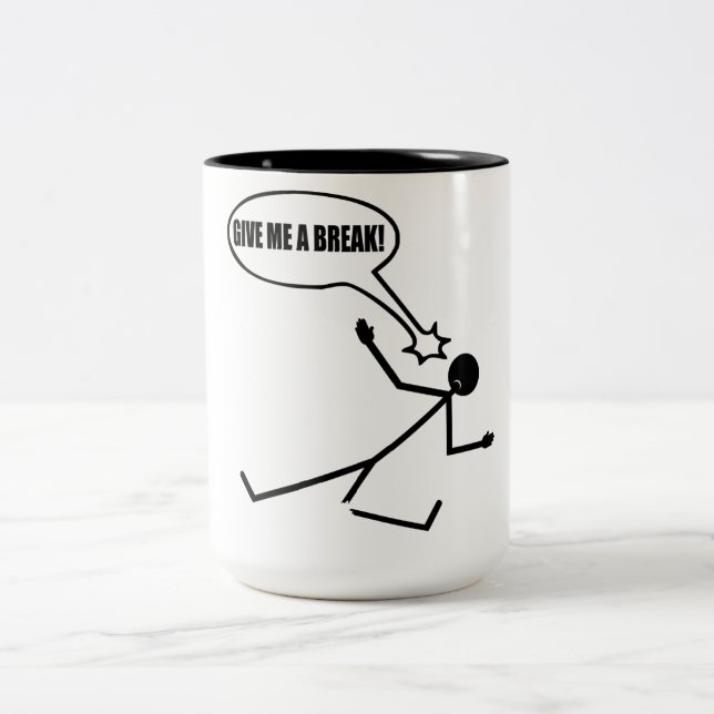 Break Time Stick Man Coffee Mug (Center)
