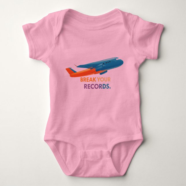 "Break Your Records" Baby Bodysuit (Front)