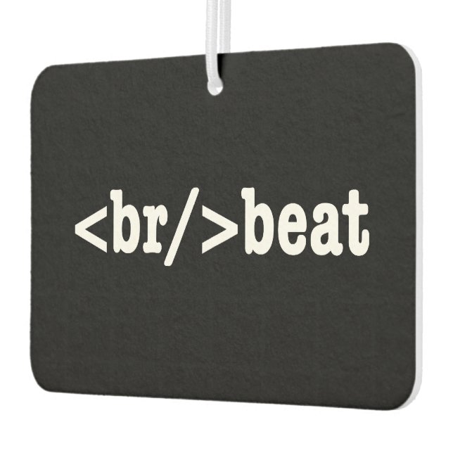 breakbeat HTML Code Car Air Freshener (Left)