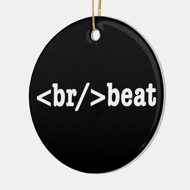 breakbeat HTML Code Ceramic Tree Decoration (Left)