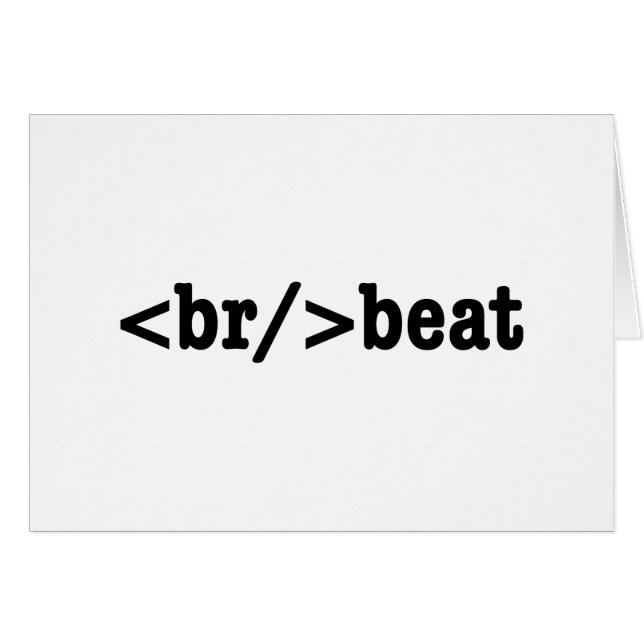 breakbeat HTML Code Greeting Card (Front Horizontal)