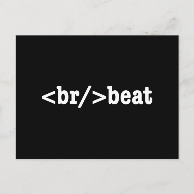 breakbeat HTML Code Postcard (Front)