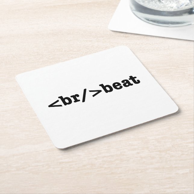 breakbeat HTML Code Square Paper Coaster (Angled)