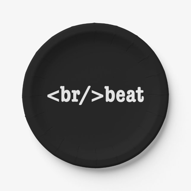 breakbeat HTML Paper Plate (Front)