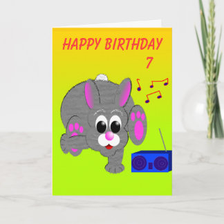Breakdance Bunny's Birthday Card