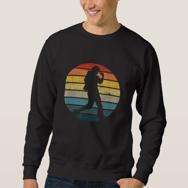 Breakdance Dancer Silhouette On A Distressed Retro Sweatshirt (Front)