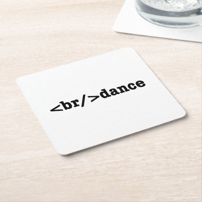 breakdance HTML Code Square Paper Coaster (Angled)