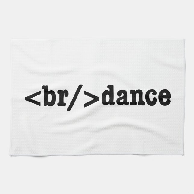 breakdance HTML Code Tea Towel (Horizontal)