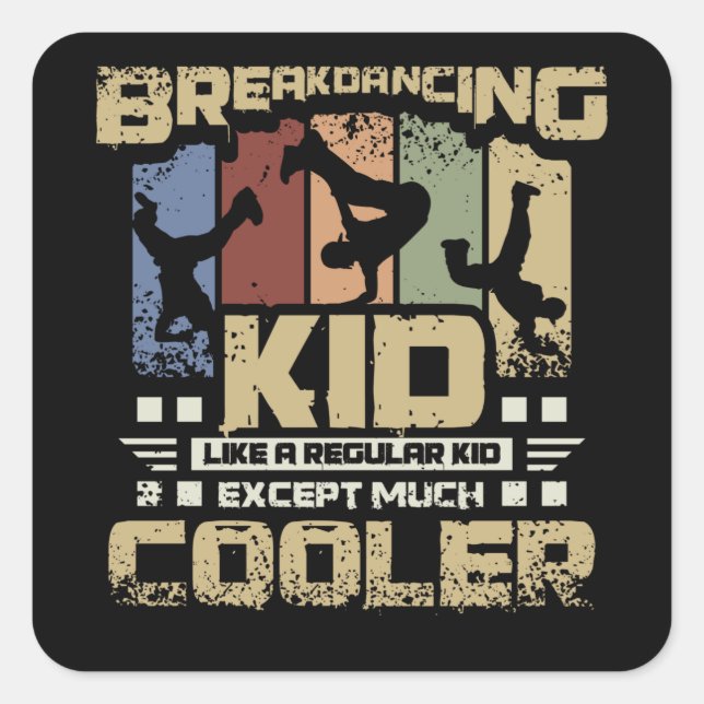 Breakdance Kid Square Sticker (Front)