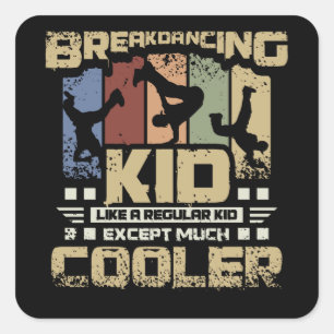Breakdance Kid Square Sticker