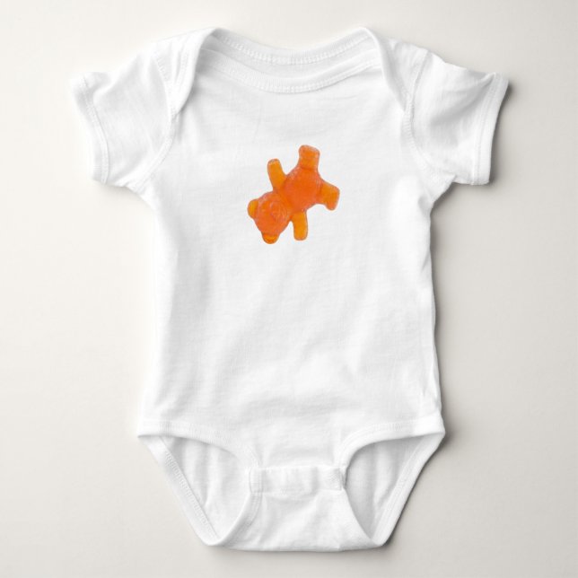 Breakdance Orange Gummy Bear - Sweet & Cool Baby  Baby Bodysuit (Front)