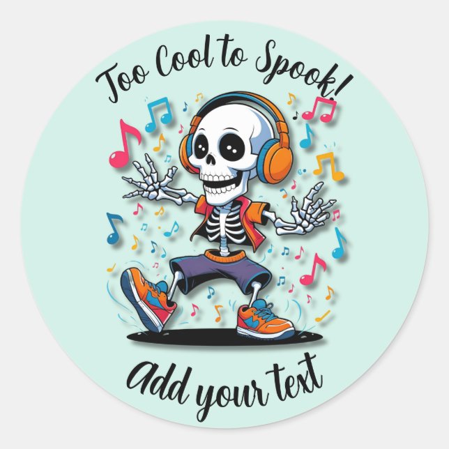 Breakdance Skeleton – Halloween Stickers (Front)