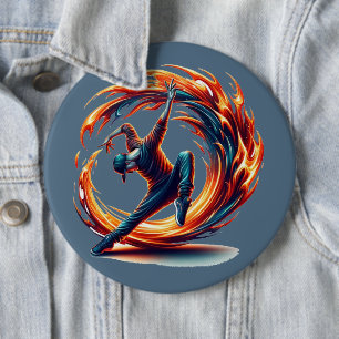 Breakdance Street Fire With Urban Energy  6 Cm Round Badge